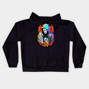 Halloween hip hop rap streetstyle skull Kids Hoodie